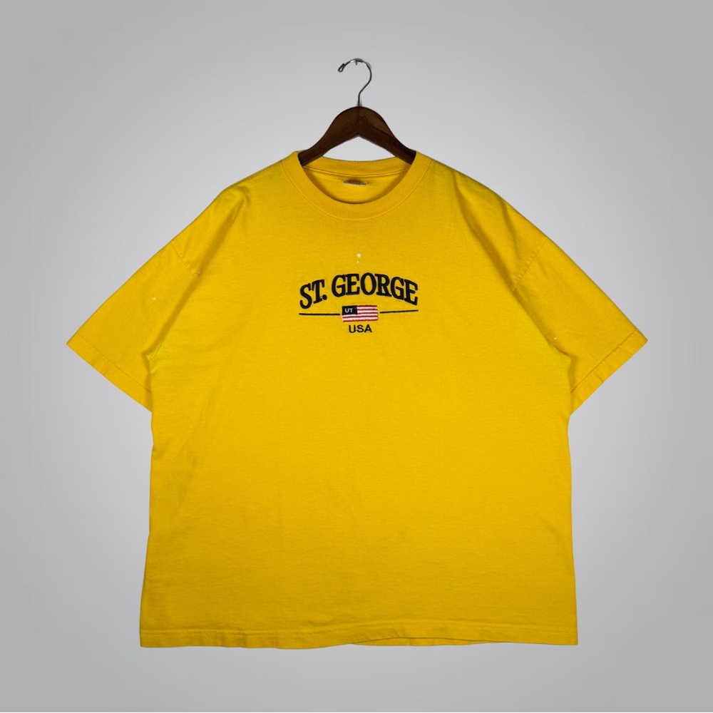 Vintage St George USA Intex Yellow Short Sleeve T-Shirt 2XL